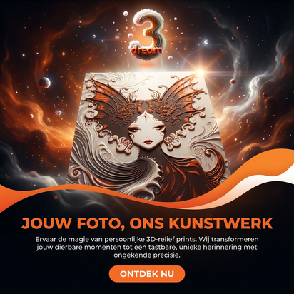 Gepersonaliseerde 3D-Relief Print – Van Jouw Foto naar Uniek Kunstwerk (Lijstformaat • Portret • Landschap)