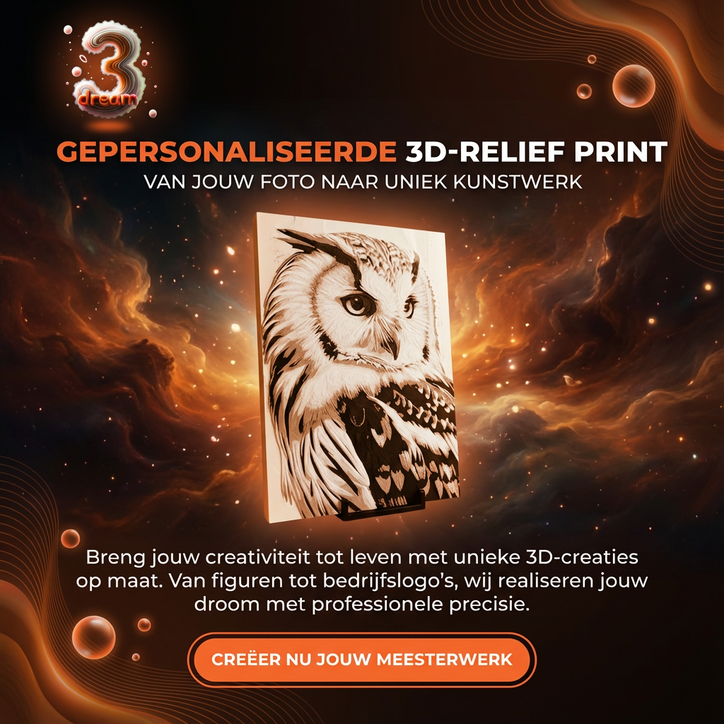 Gepersonaliseerde 3D-Relief Print – Van Jouw Foto naar Uniek Kunstwerk (Lijstformaat • Portret • Landschap)