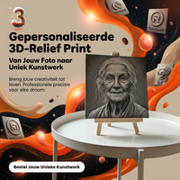 Gepersonaliseerde 3D-Relief Print – Van Jouw Foto naar Uniek Kunstwerk (Lijstformaat • Portret • Landschap)