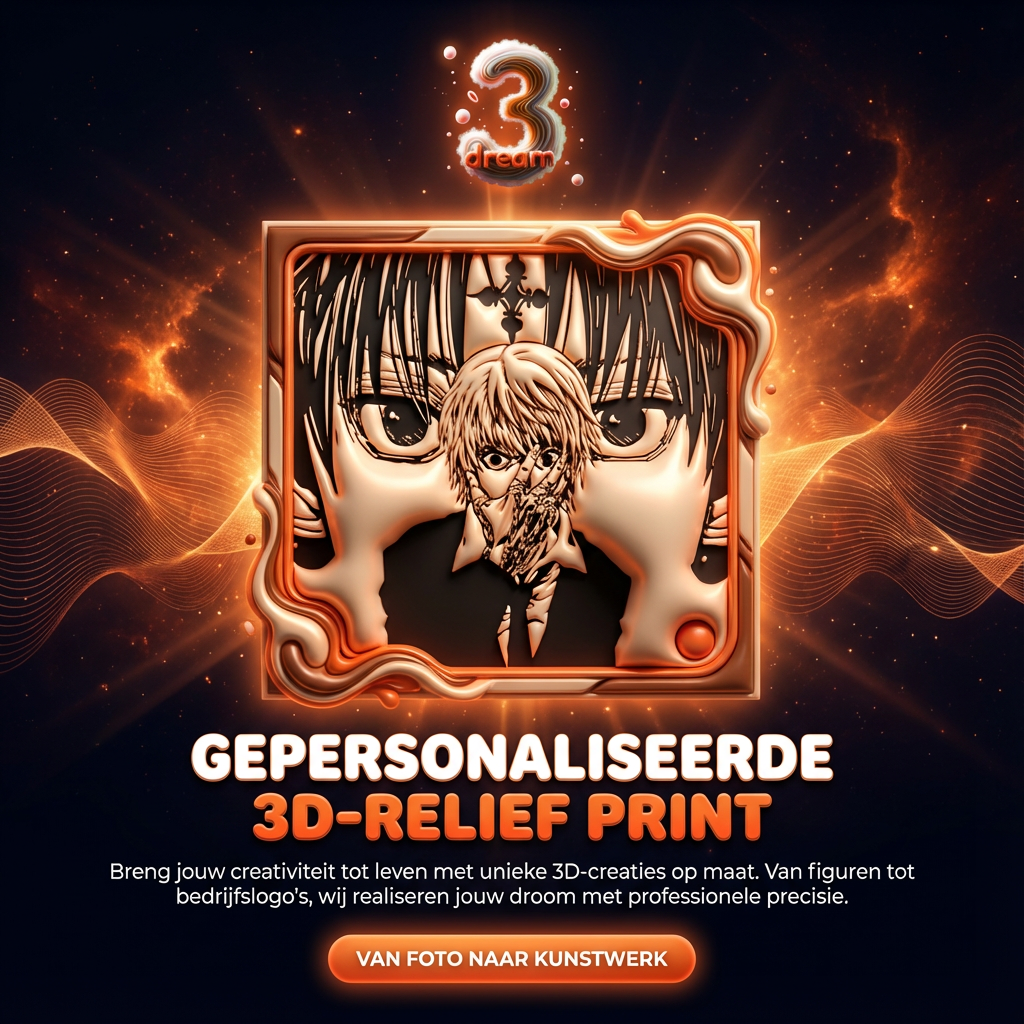 Gepersonaliseerde 3D-Relief Print – Van Jouw Foto naar Uniek Kunstwerk (Lijstformaat • Portret • Landschap)